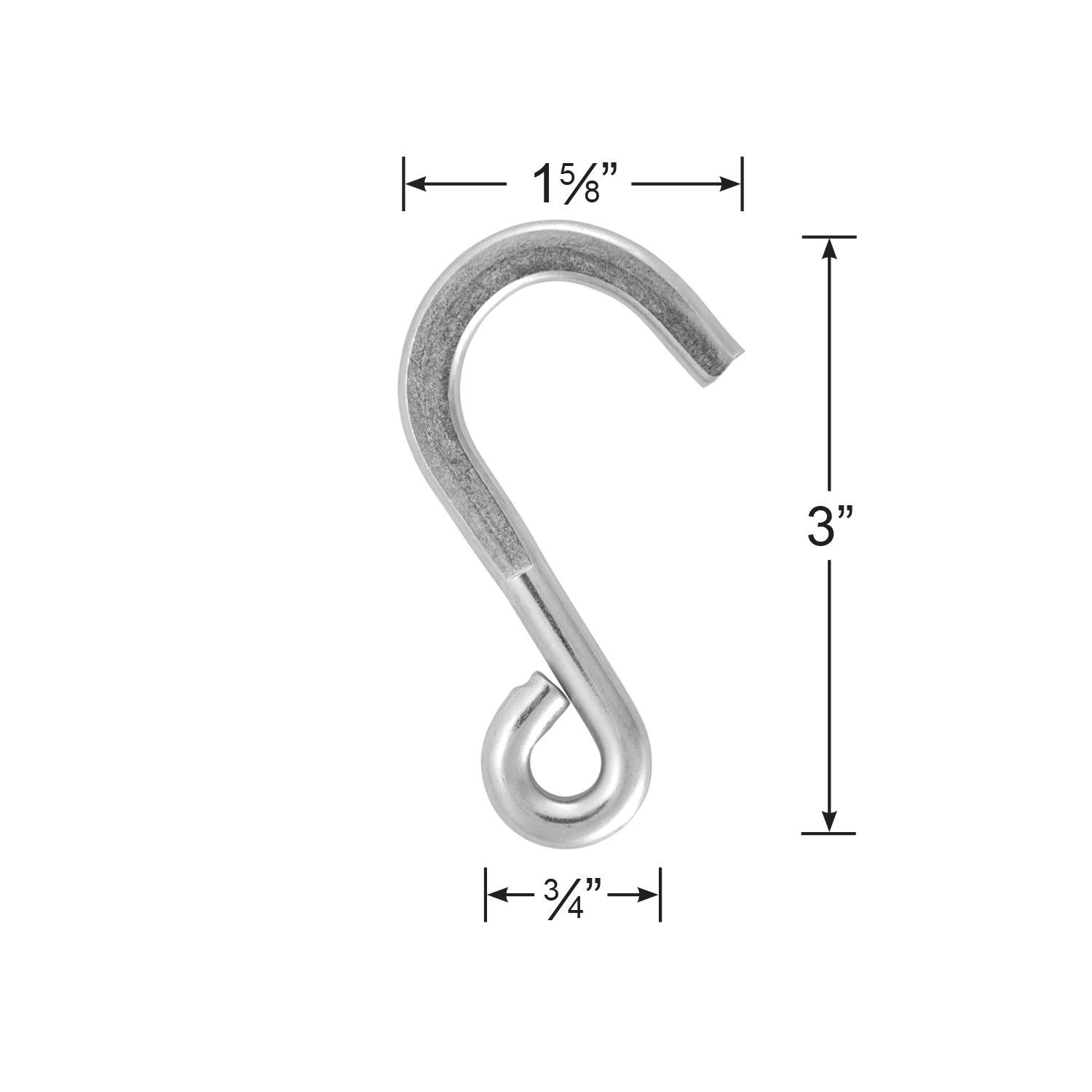 Stainless rope hook 16mm new large