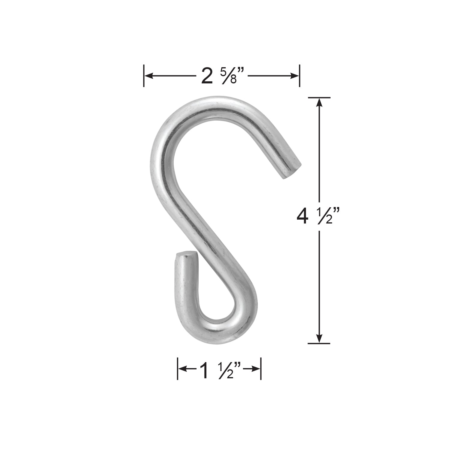 National Hardware S273-433 Open S Hook 2-1/2 Inch Zinc Plated